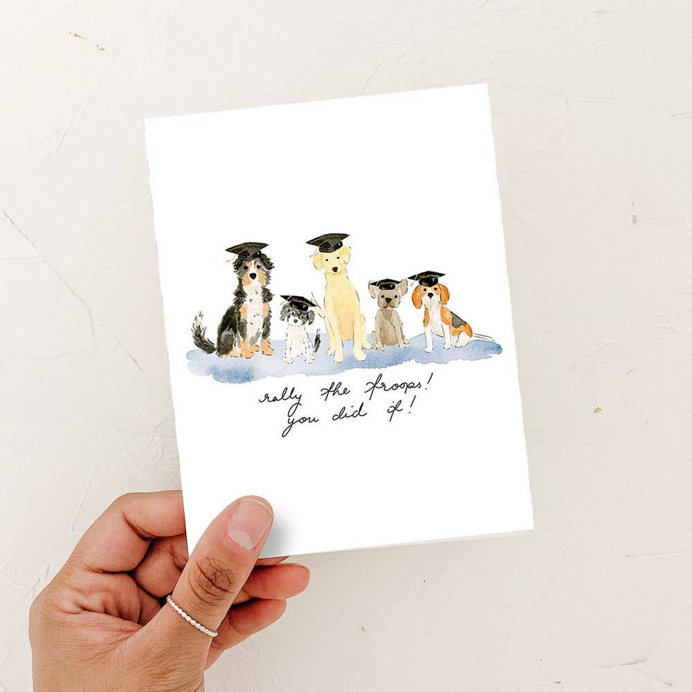 Grad Pawty Graduation card - Dog Lover: White