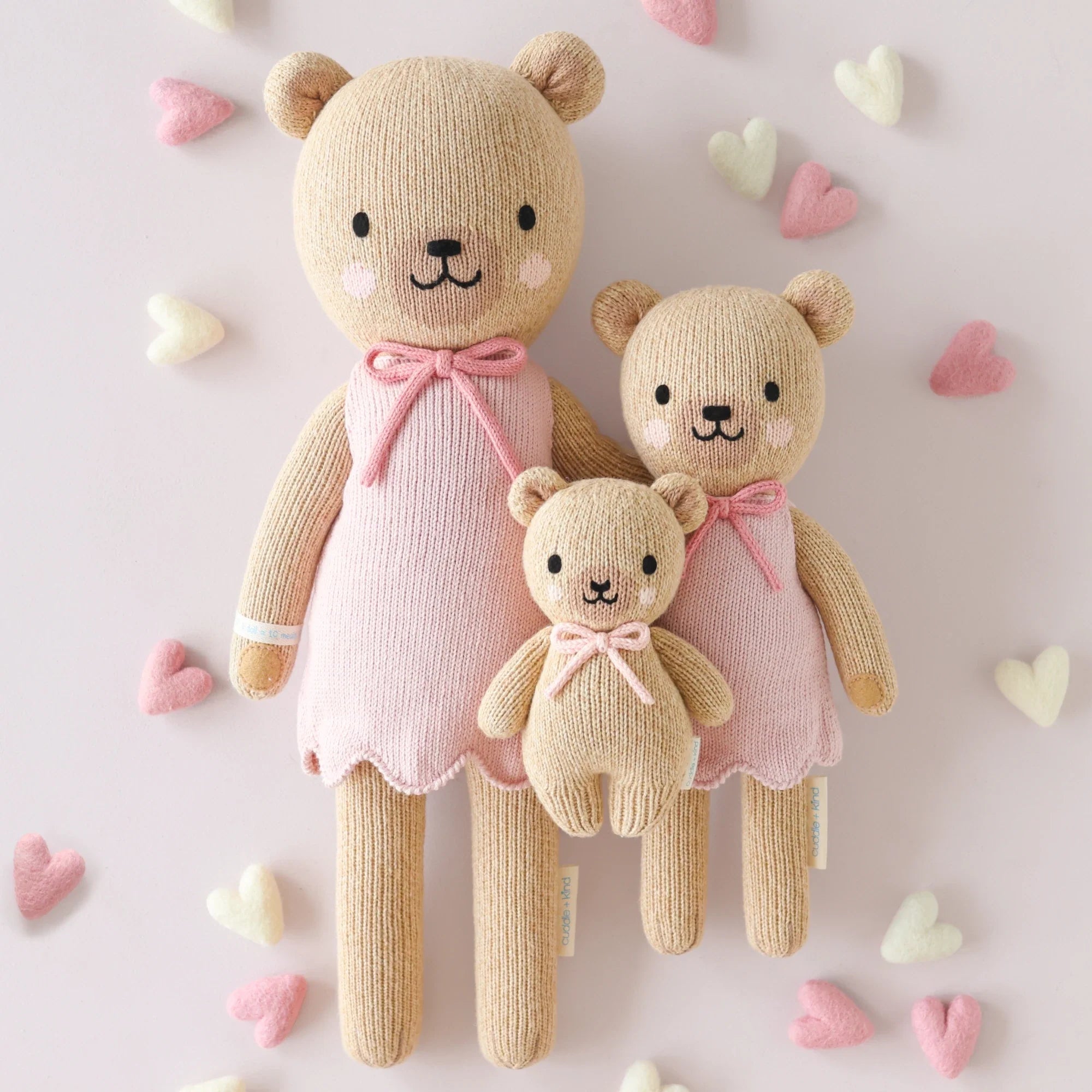 Cuddle + Kind Baby Honey Bear Blush Bow