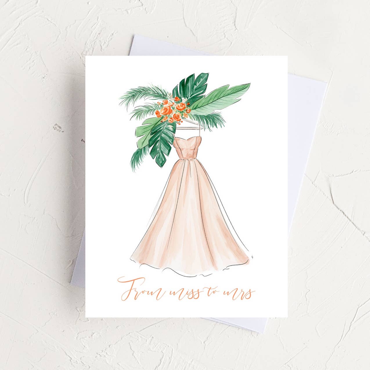 Miss to Mrs. - Bridal Shower, Newly Engaged Card Blank