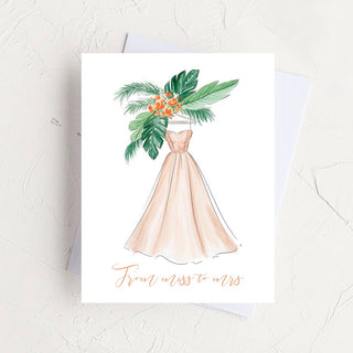 Miss to Mrs. - Bridal Shower, Newly Engaged Card Blank