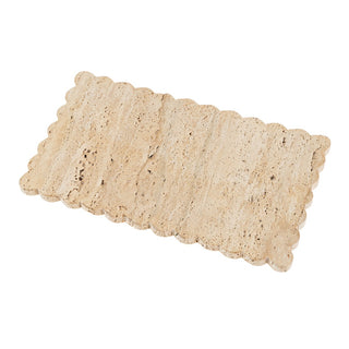 Travertine Rectangular Scallop Tray