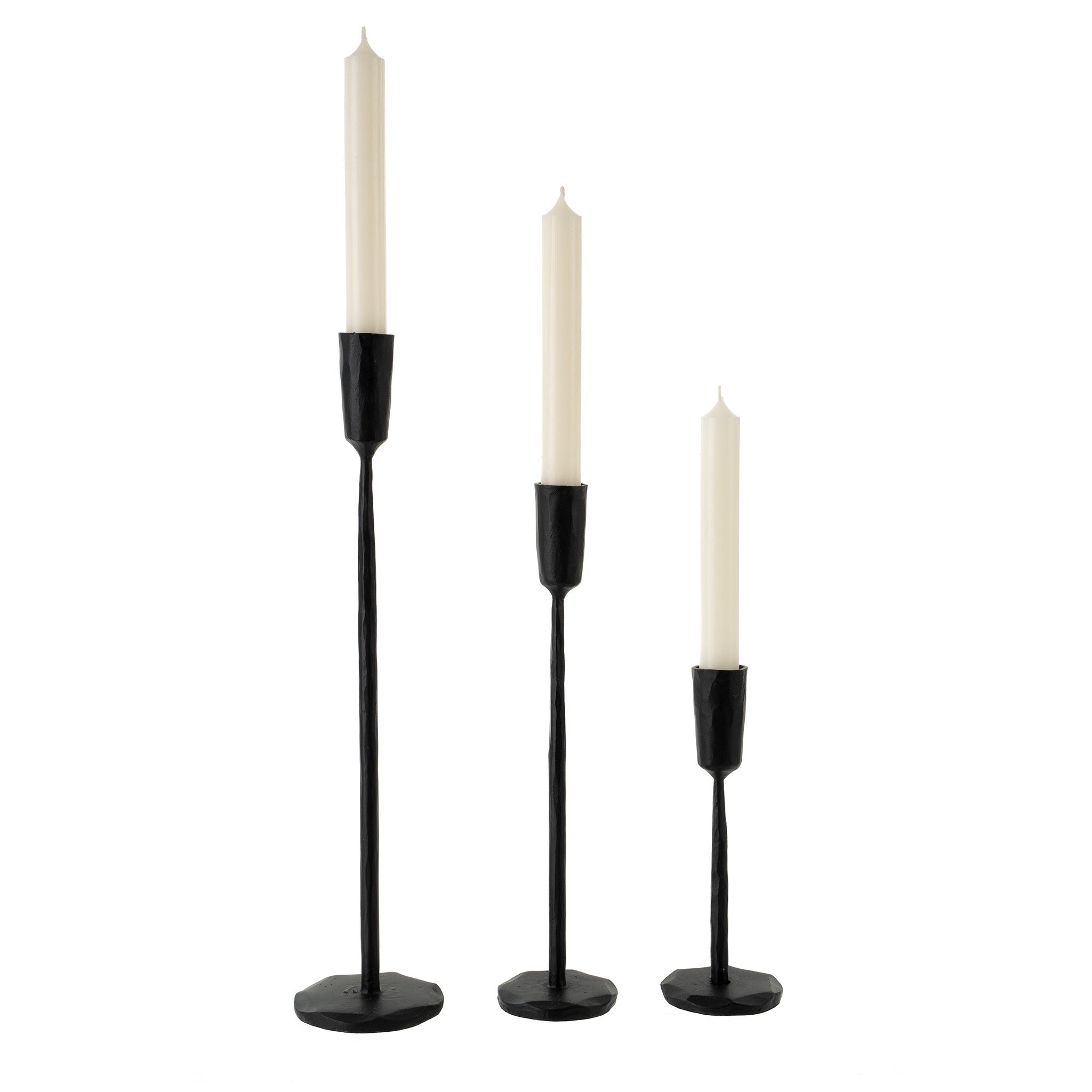 Luna Forged Candlestick Black - Large