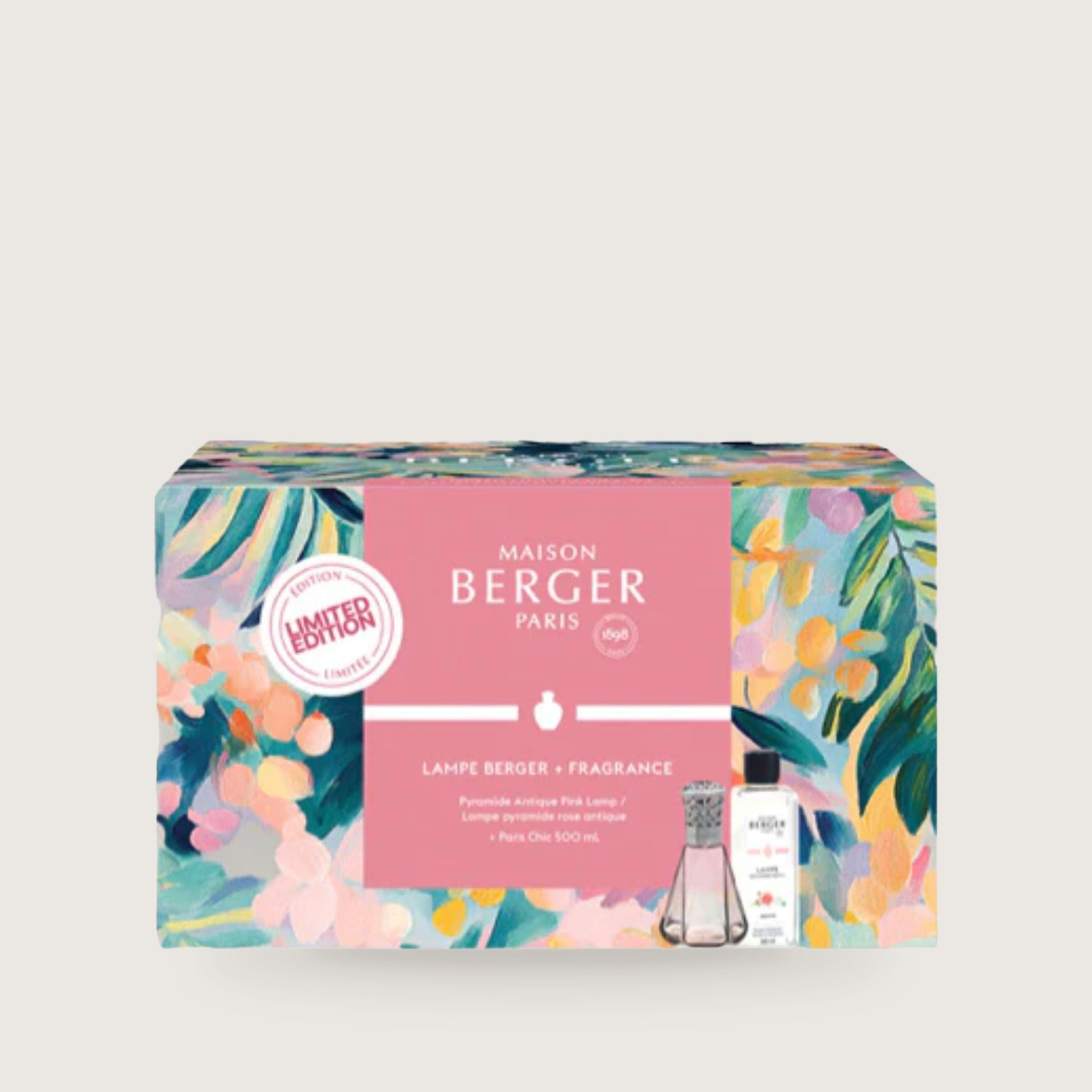 Lampe Berger Antique Pink Pyramid Fragrance Lamp Gift Set with Paris Chic - Limited Edition