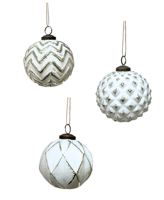 Modern White Washed Ornaments - 4