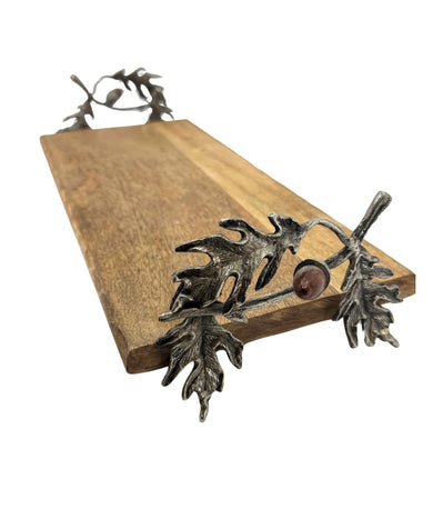 Oak Leaf and Acorn Mango Wood Serving Set