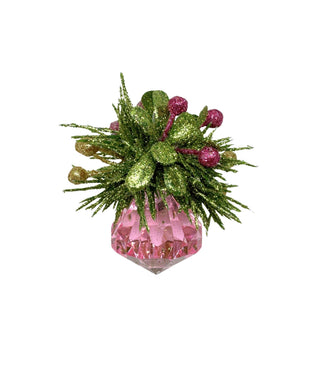 Teeny Mistletoe Jewel Ornament- Pink Berries