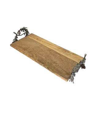 Oak Leaf and Acorn Mango Wood Serving Set