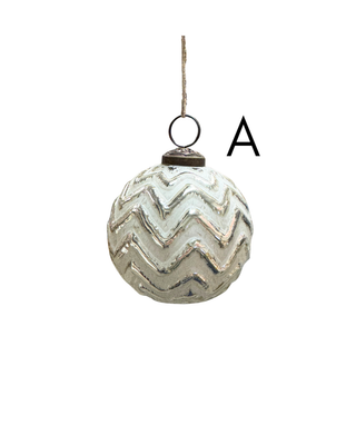 Modern White Washed Ornaments - 3