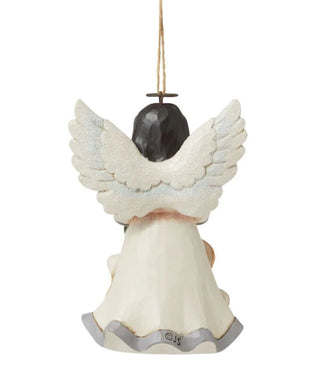 Jim Shore White Woodland African American Believe Angel Hanging Ornament