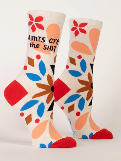Blue Q Women's Aunts Are The Shit Crew Socks