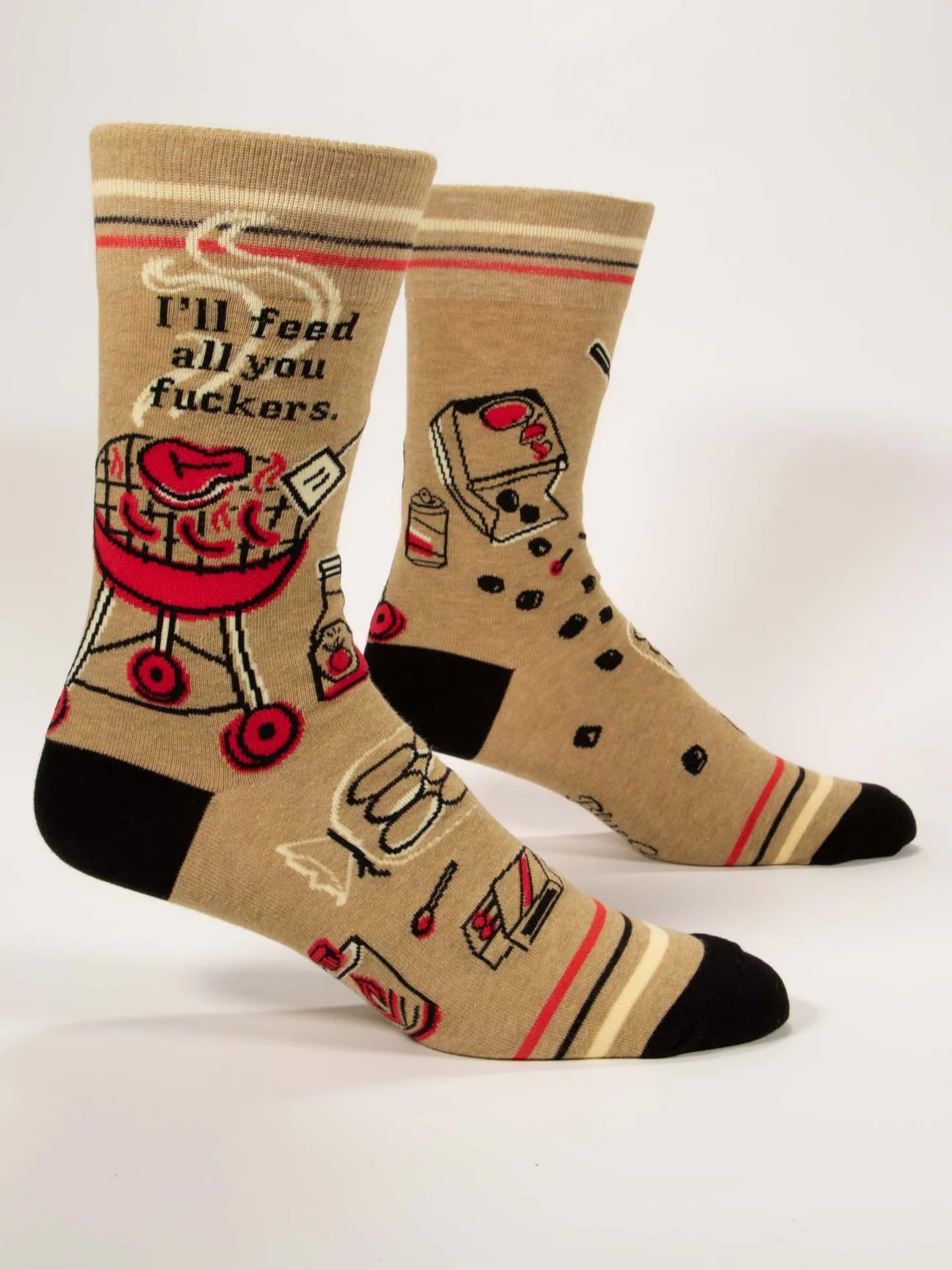 Blue Q Men's Feed You Fuckers Crew Socks
