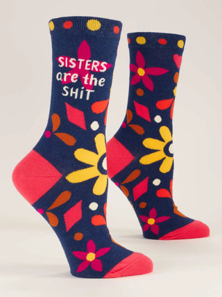 Blue Q Women's Sisters Are The Shit Crew Socks