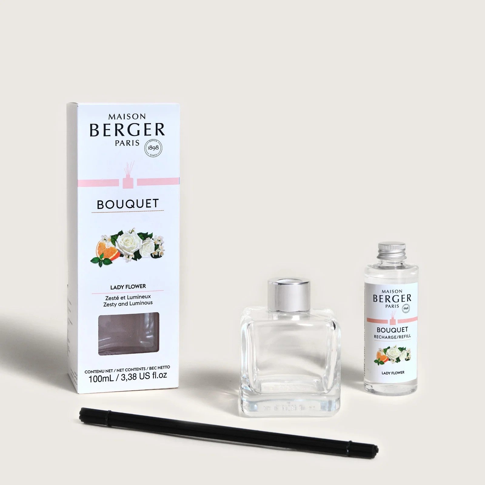 Cube Reed Diffuser - Lady Flower - Maison Berger