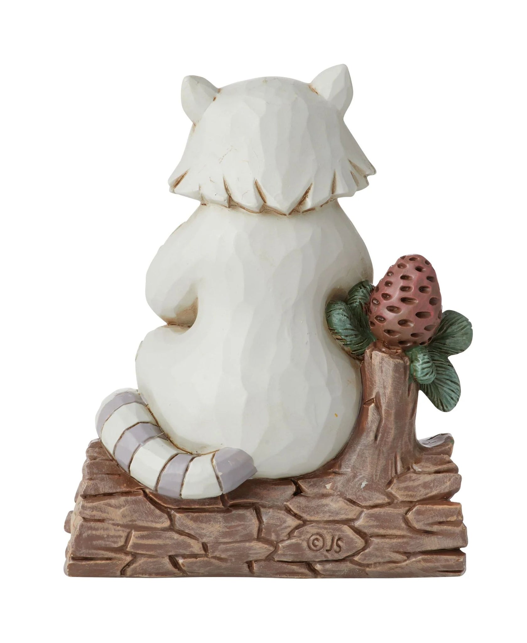 Jim Shore White Woodland Racoon with Pine Cone Figurine