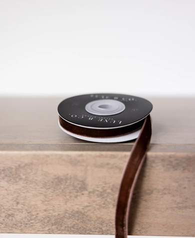 Luxe B Co. Brown Velvet Ribbon Small