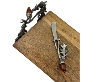 Oak Leaf and Acorn Mango Wood Serving Set