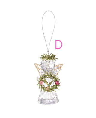 Teeny Mistletoe Angel Ornaments - Pink