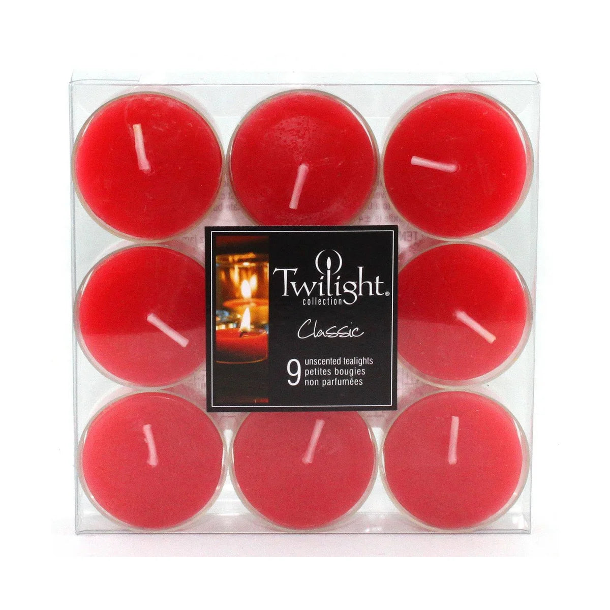 Twilight Wax Unscented Tealight Candles - 9 Pack - Red