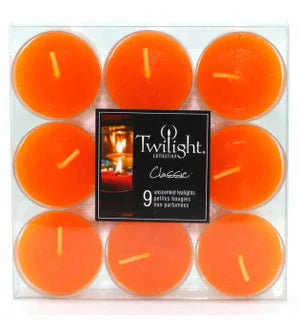 Twilight Wax Unscented Tealight Candles - 9 Pack - Orange