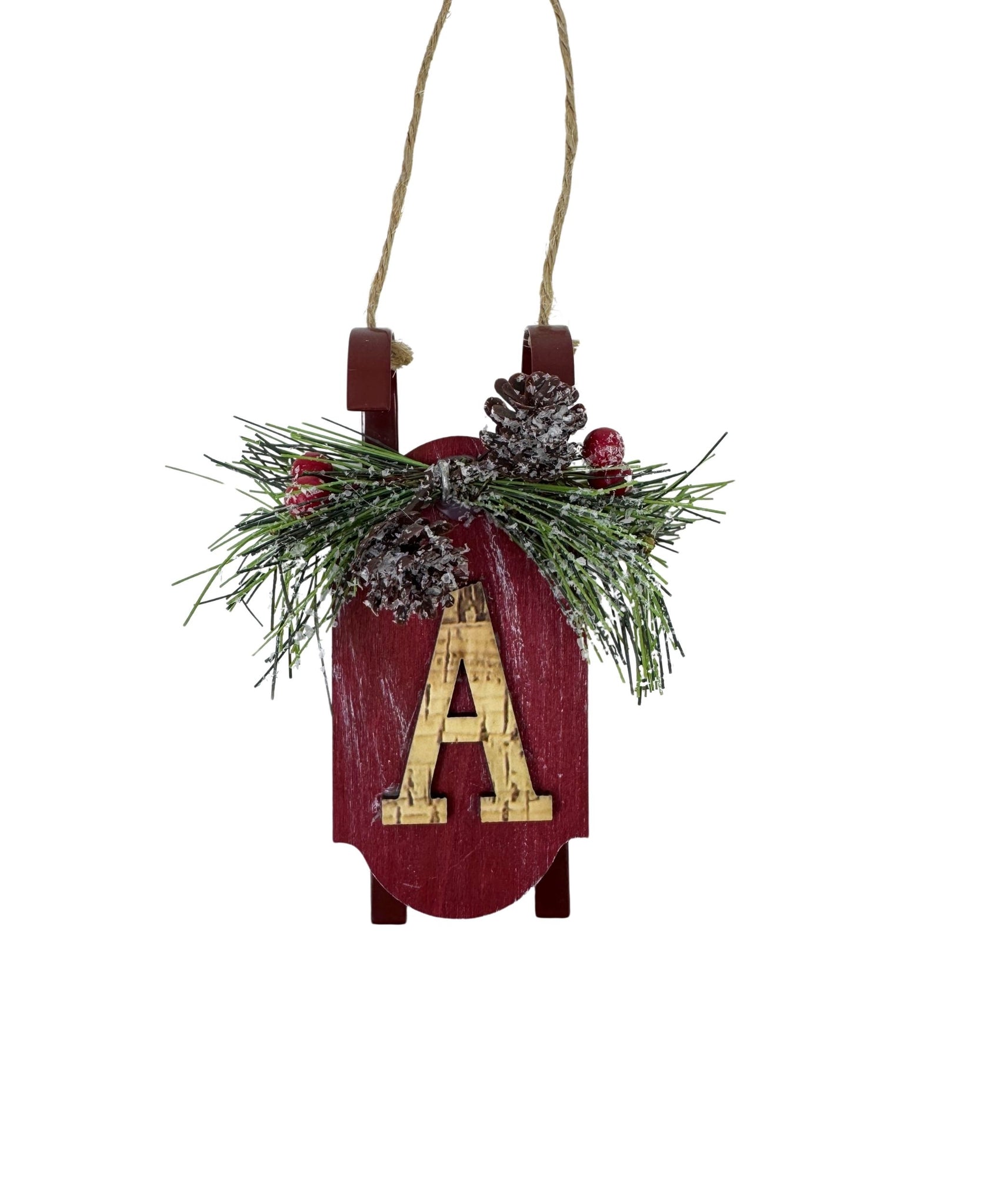 Monogram Sled Ornament