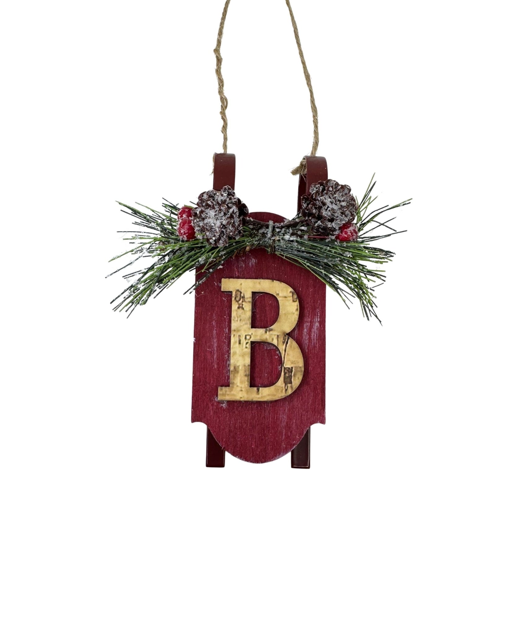 Monogram Sled Ornament