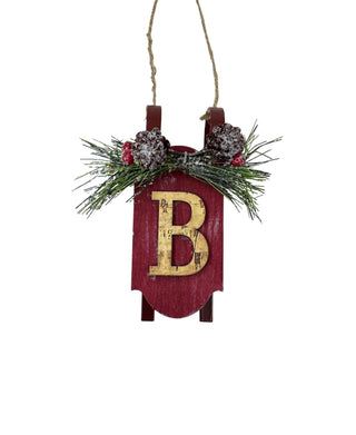 Monogram Sled Ornament