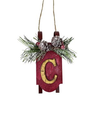 Monogram Sled Ornament
