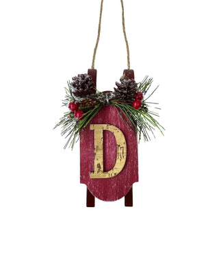 Monogram Sled Ornament