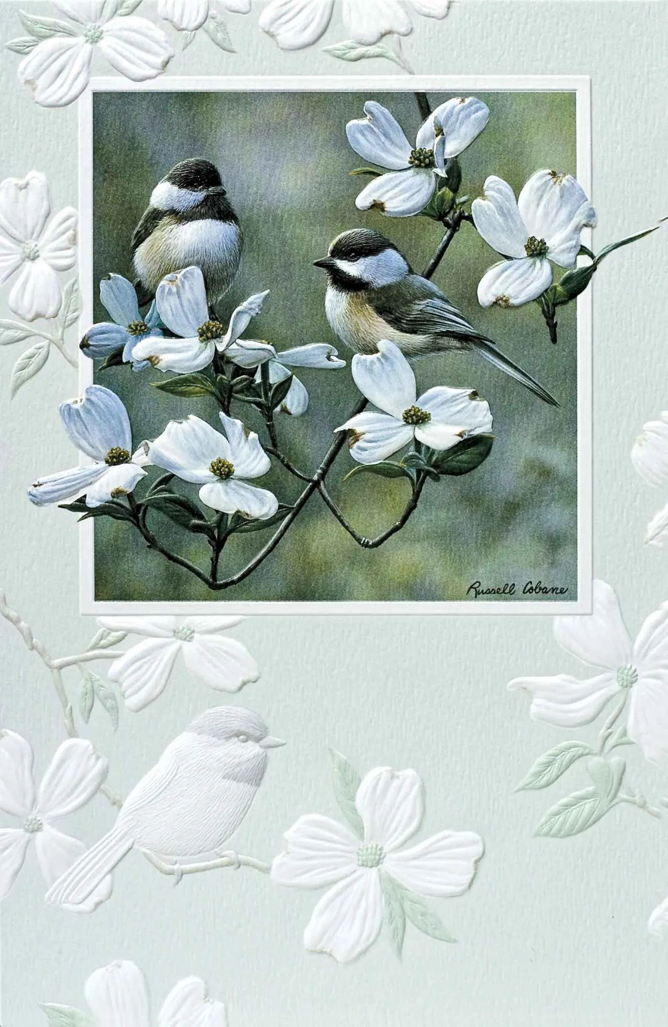Pumpernickle Springtime Chickadees Wedding Card