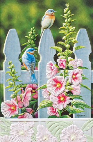 Pumpernickle Blues In Hollyhocks Anniversary Card