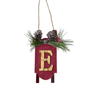 Monogram Sled Ornament