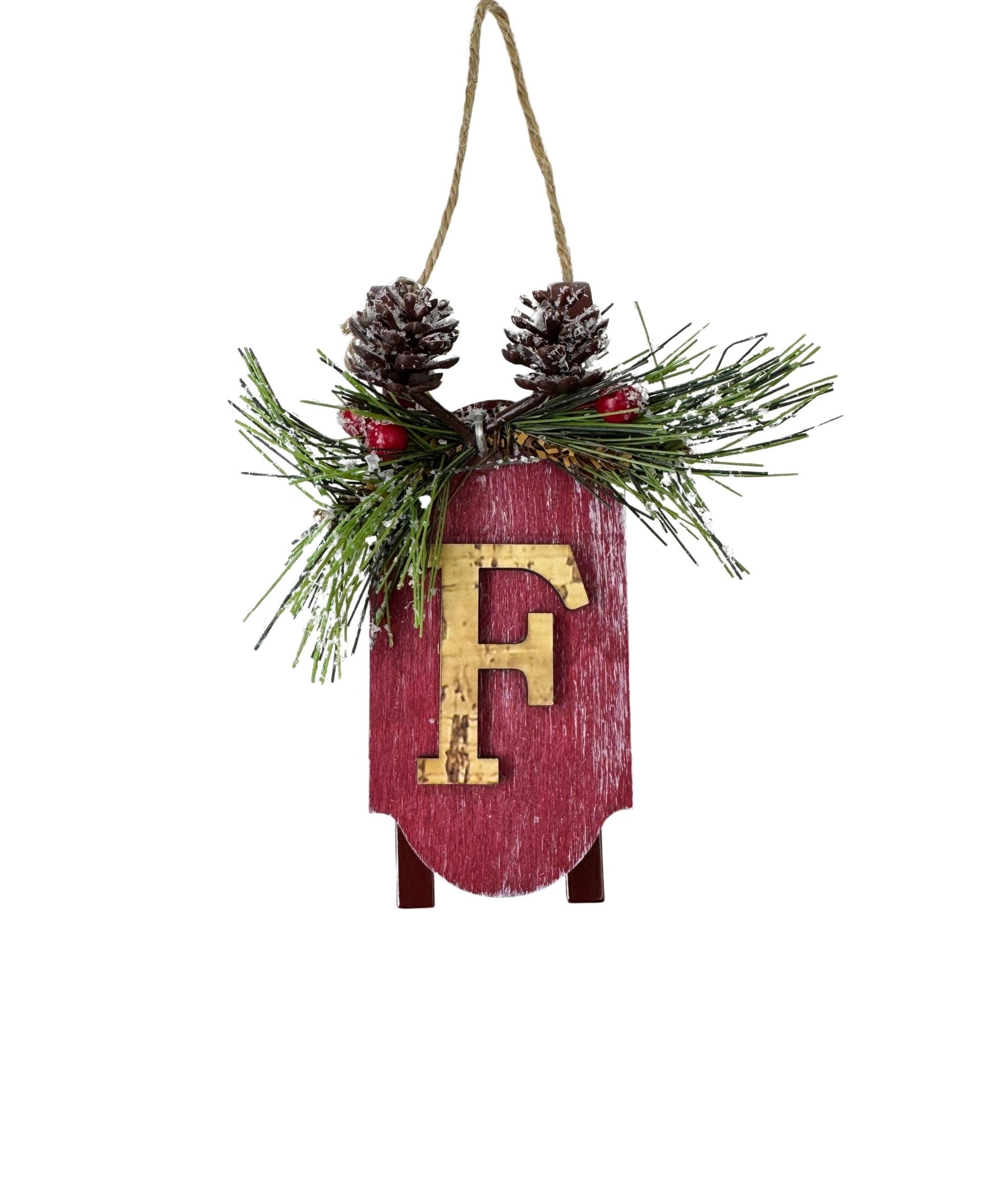 Monogram Sled Ornament