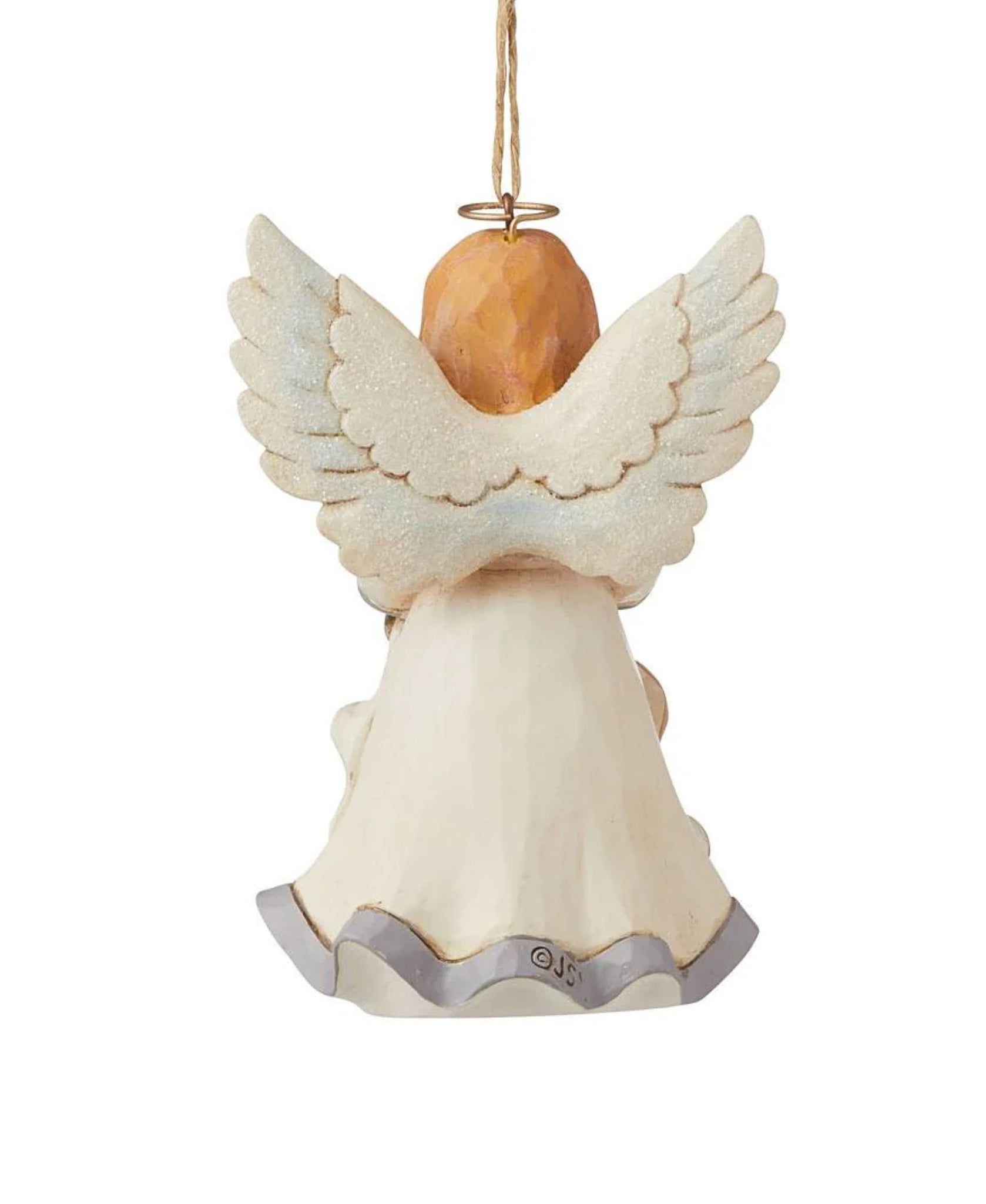 Jim Shore White Woodland Angel Believe Hanging Ornament