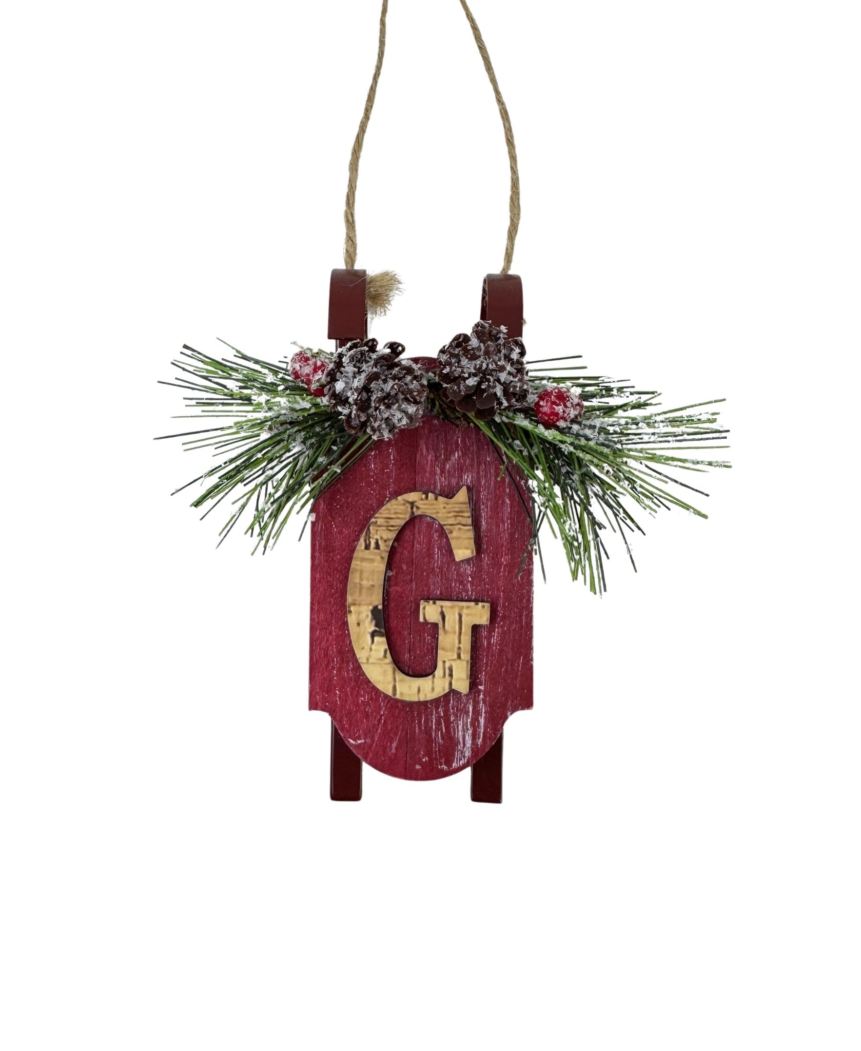 Monogram Sled Ornament