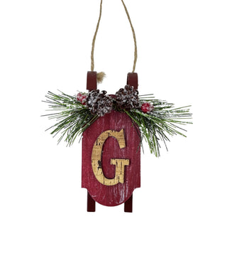 Monogram Sled Ornament