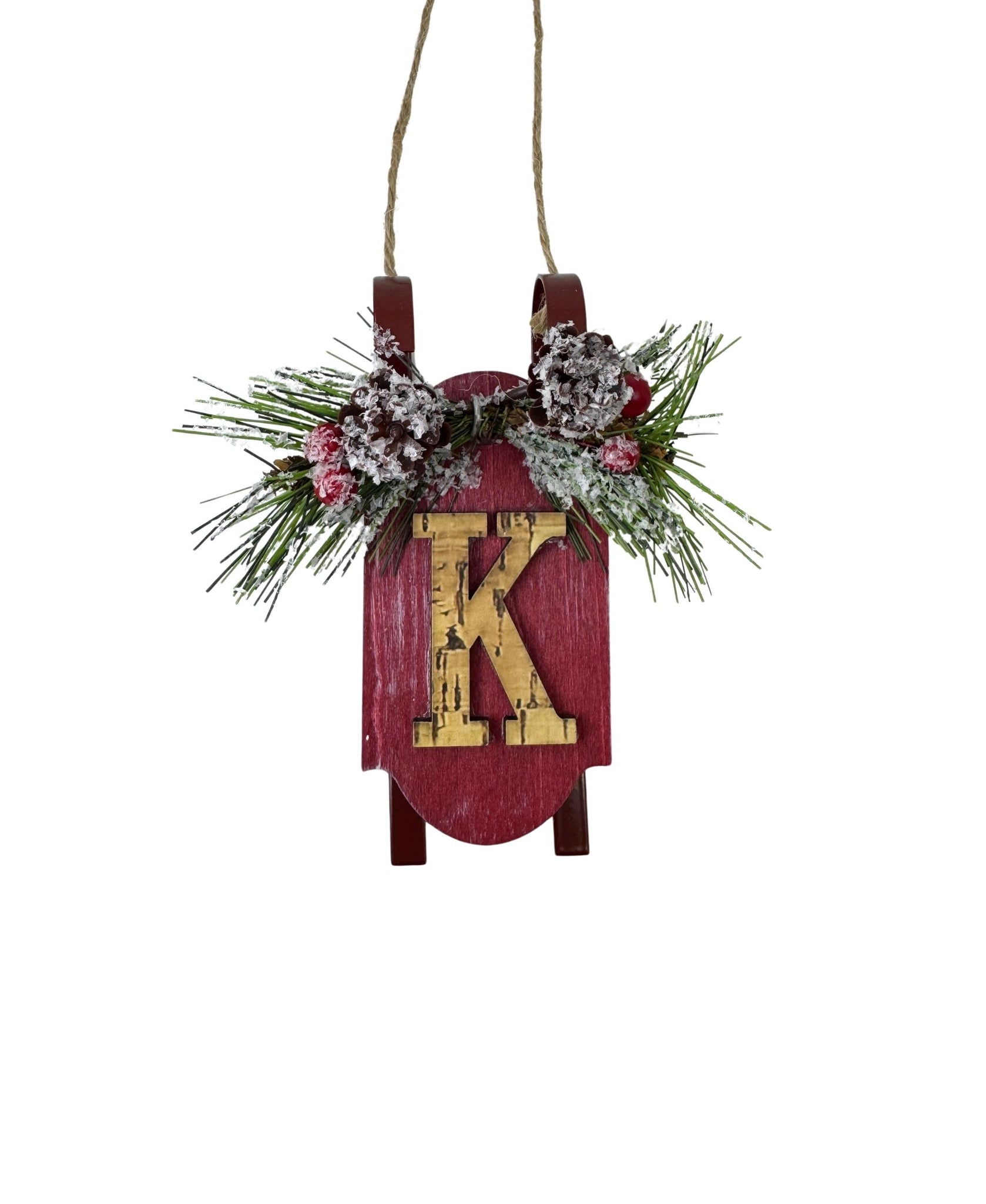 Monogram Sled Ornament