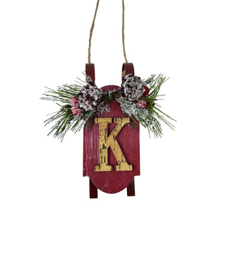 Monogram Sled Ornament
