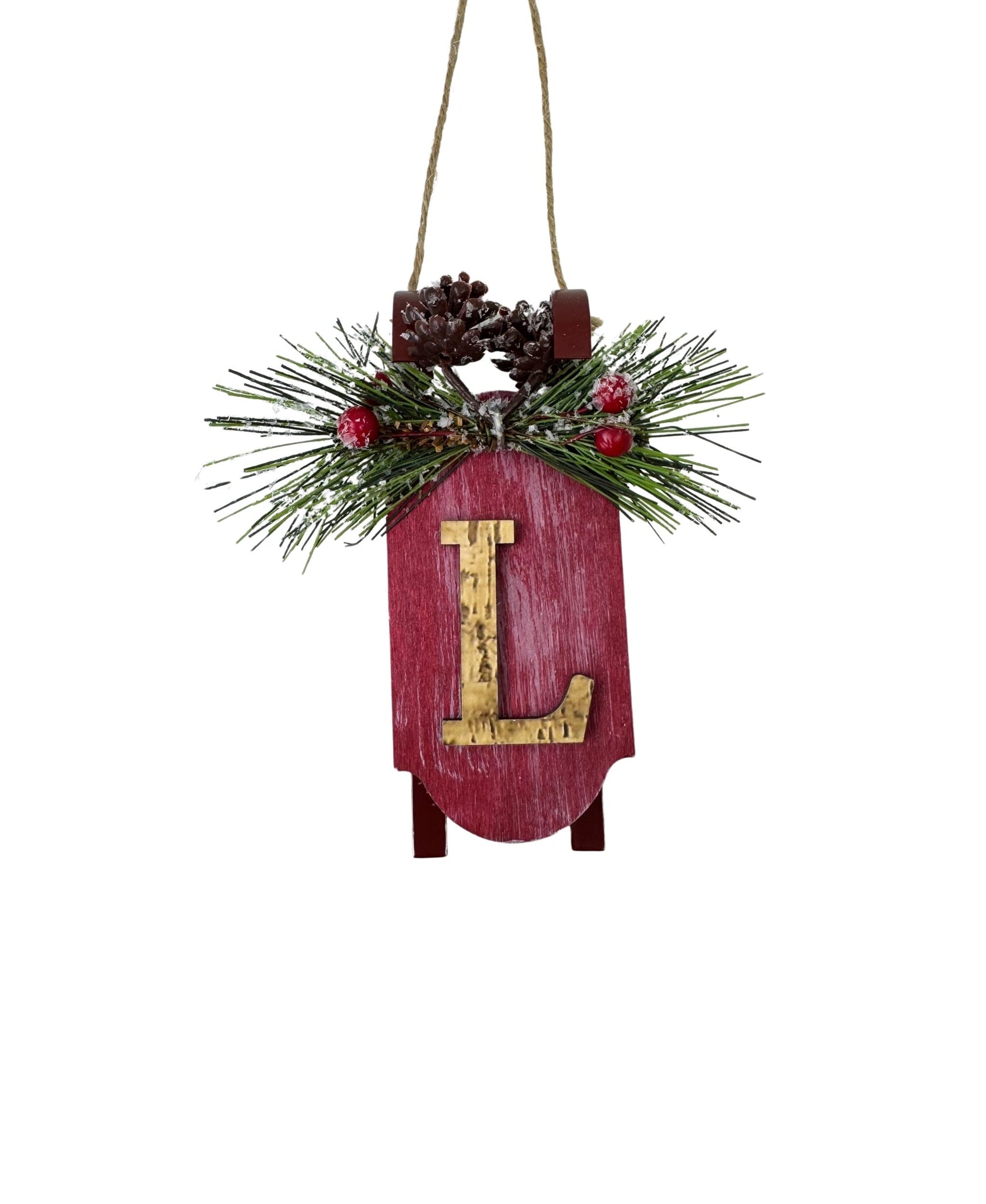 Monogram Sled Ornament