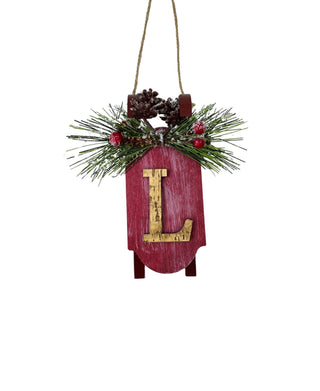 Monogram Sled Ornament