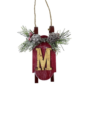 Monogram Sled Ornament
