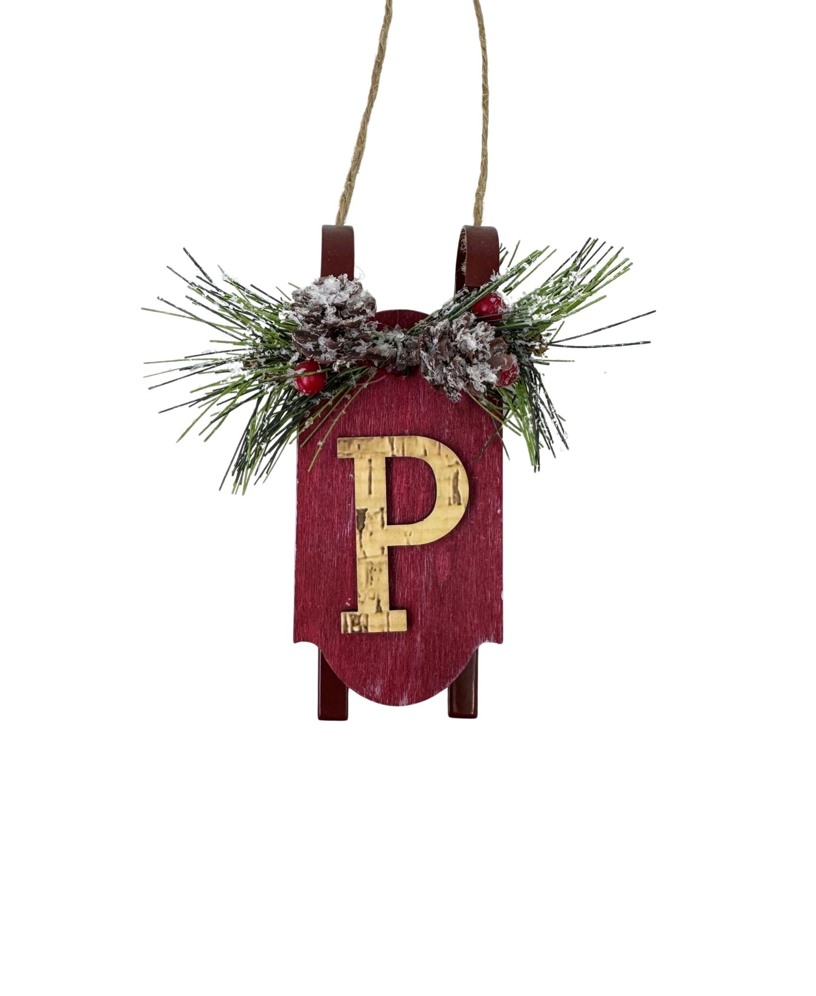 Monogram Sled Ornament