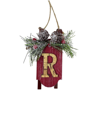 Monogram Sled Ornament