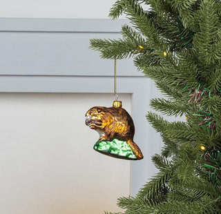 Beaver Glass Ornament