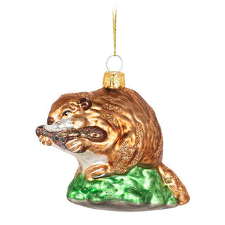 Beaver Glass Ornament