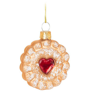 Iced Cookie With Heart Glass Ornament