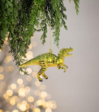 Green T-Rex Glass Ornament