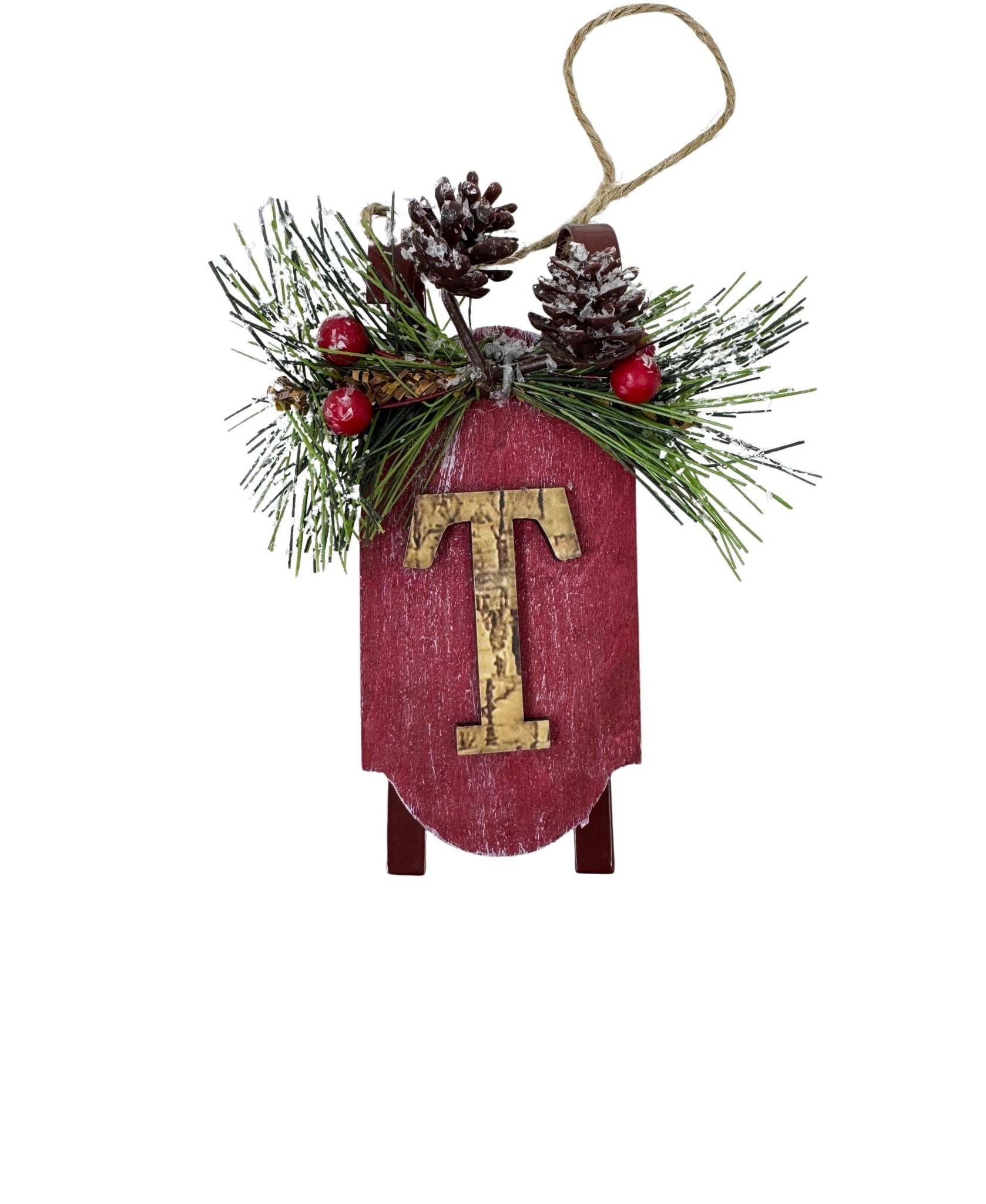 Monogram Sled Ornament