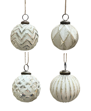Modern White Washed Ornaments - 3