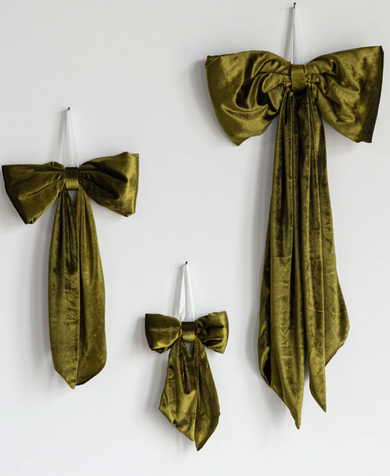 Luxe B Co. Medium Chartreuse Velvet Holiday Bows