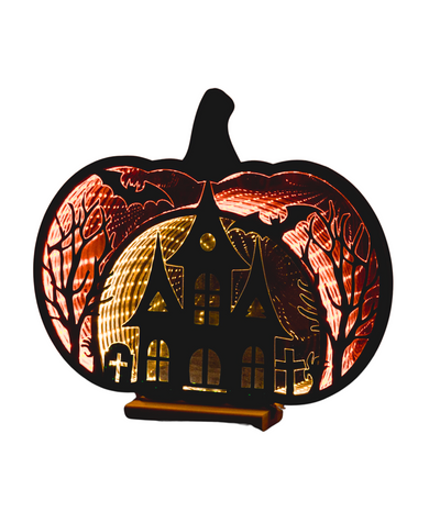 Pumpkin with Bats Halloween Infinity Light